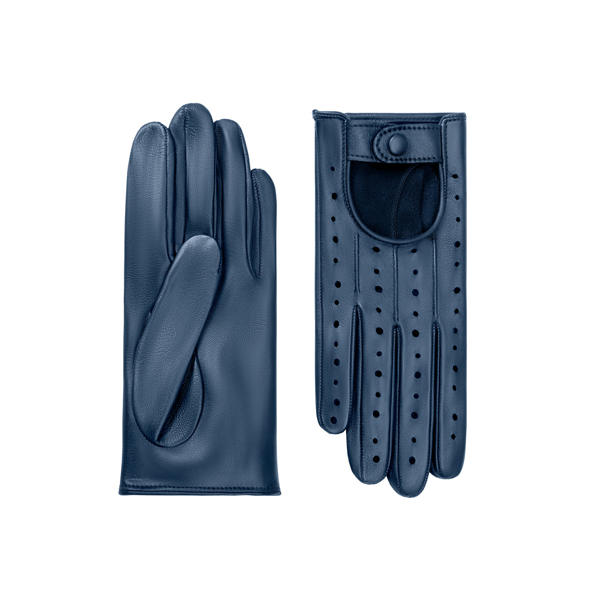 Guantes de conducir de piel de color cian - Adeline