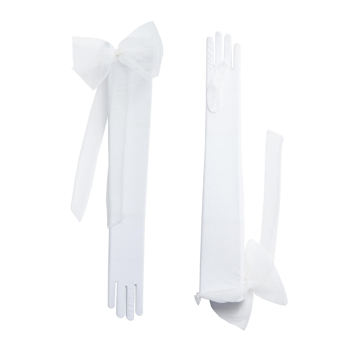 Amara | Tulle Opera Glove – White