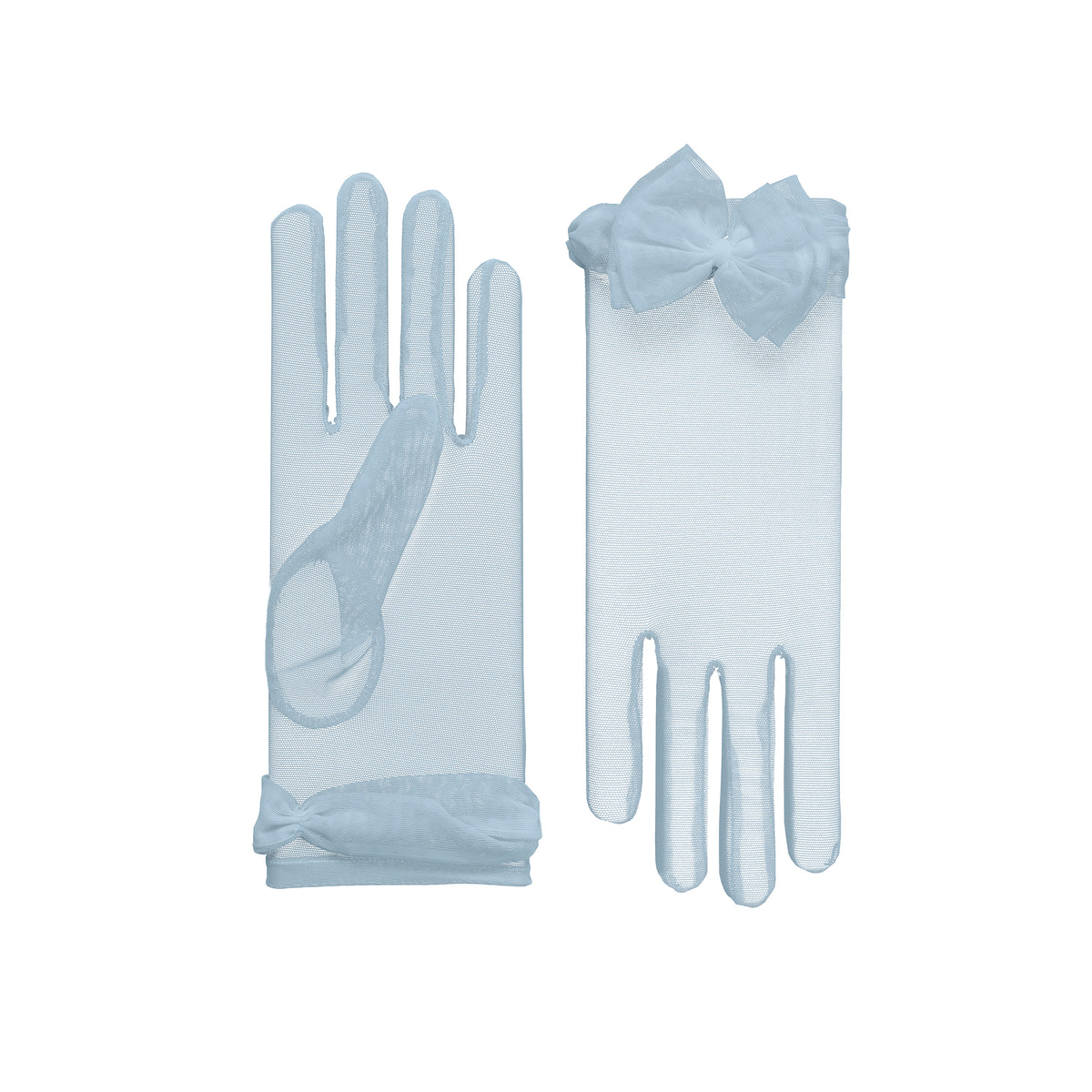 Angélique | Tulle Glove with Bow – Aqua