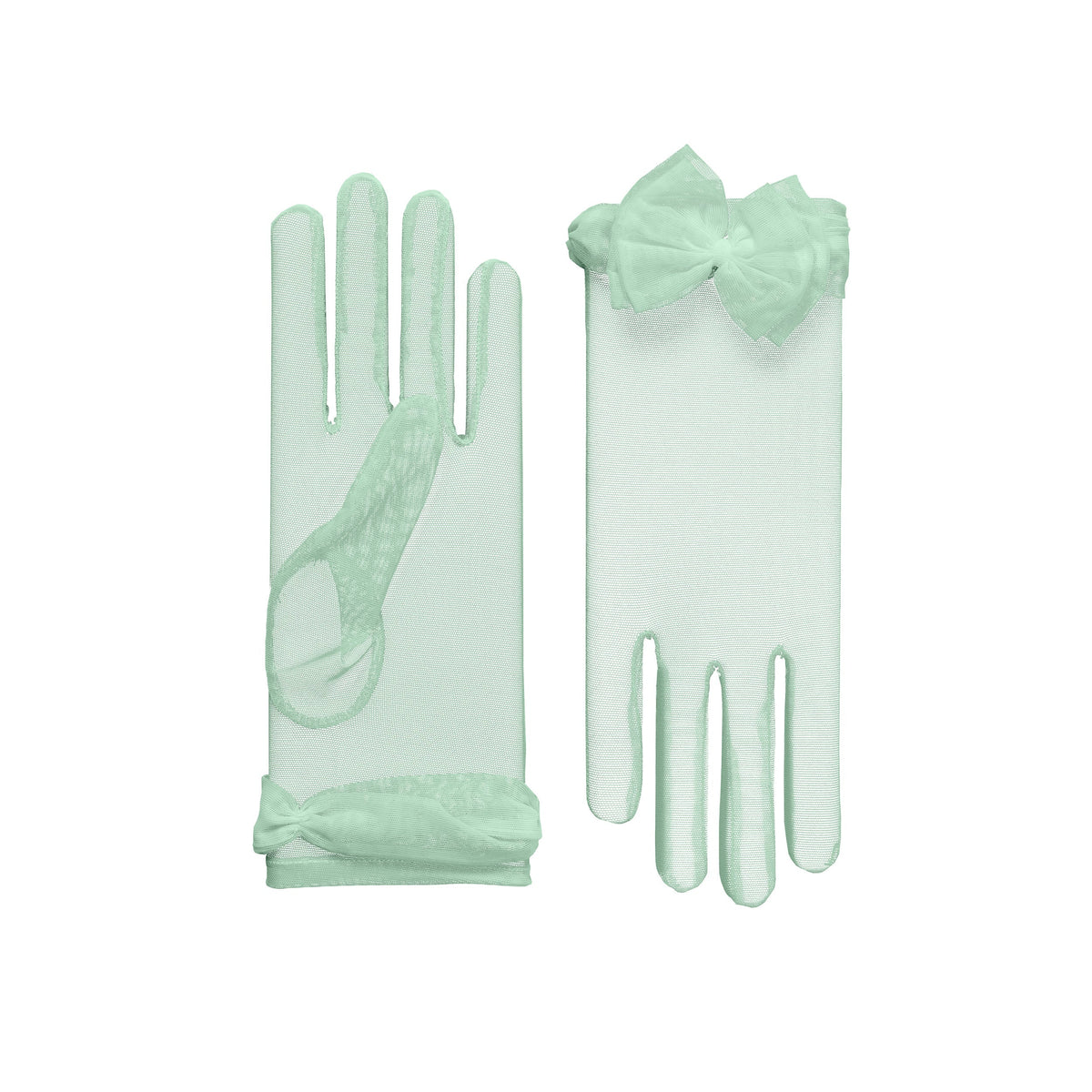 Angélique | Tulle Glove with Bow – Eau de Nil