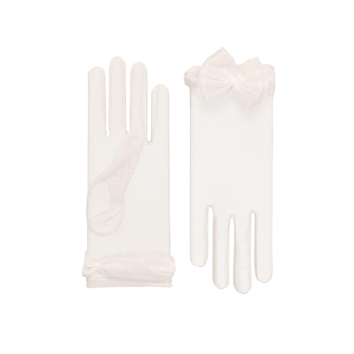 Angélique | Tulle Glove with Bow – Ivory
