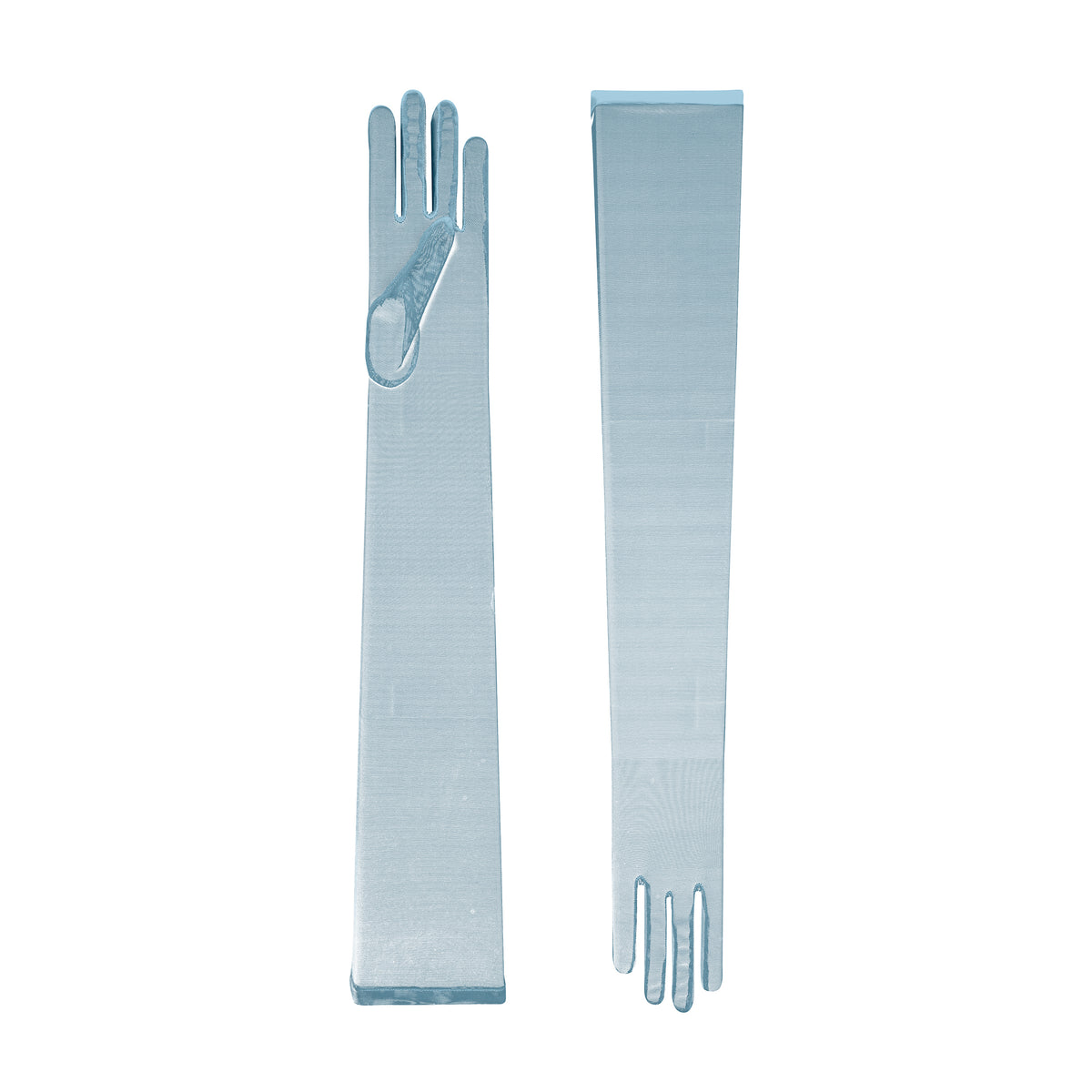 Pair of white gloves on a white background