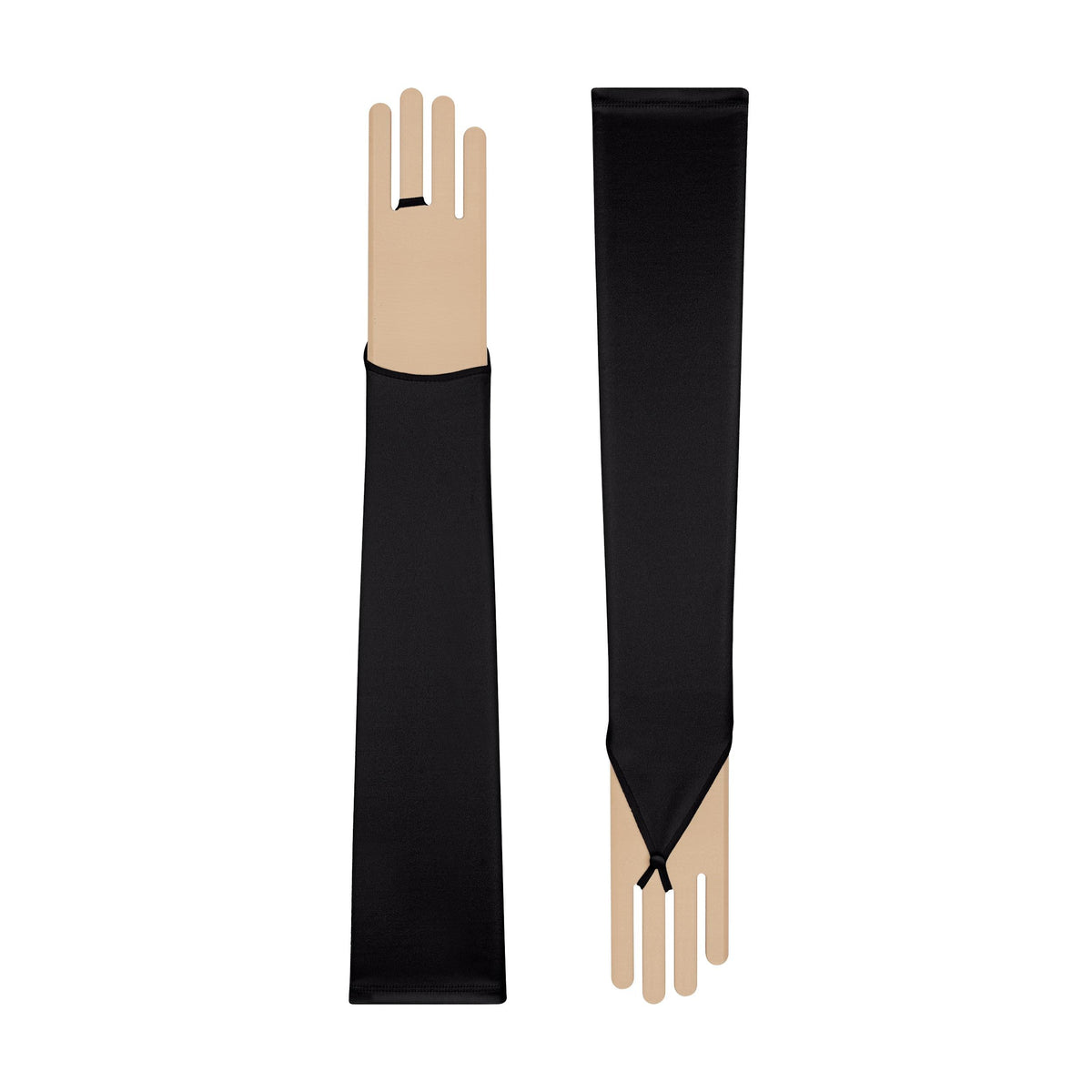 Cecilia | Gant sans doigts en satin-noir-Cornelia James