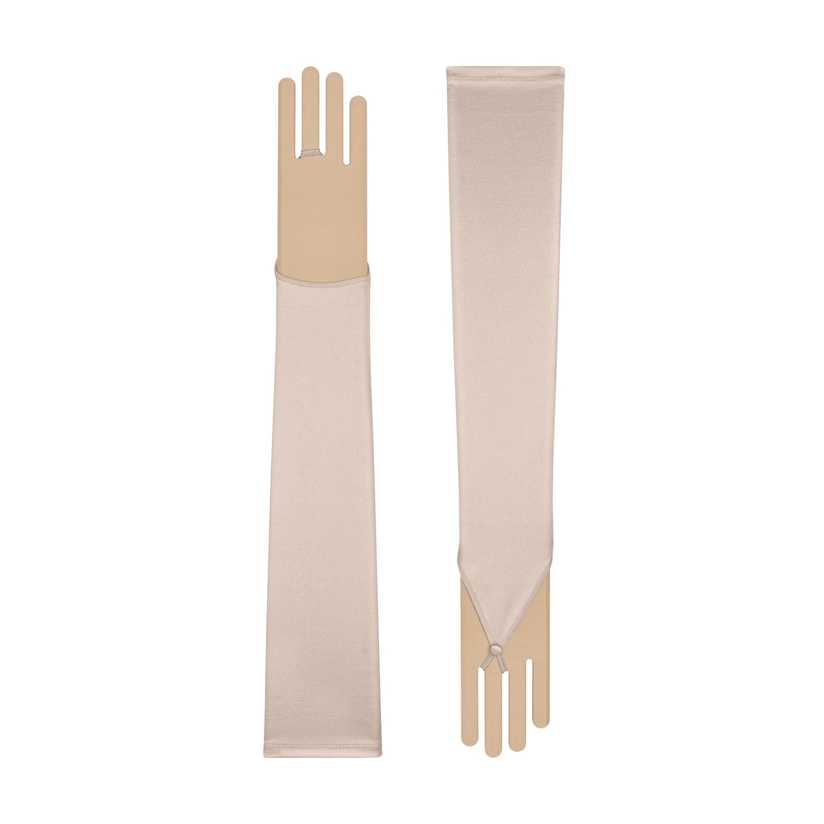 Cecilia | Gant sans doigts en satin-Champagne-Cornelia James