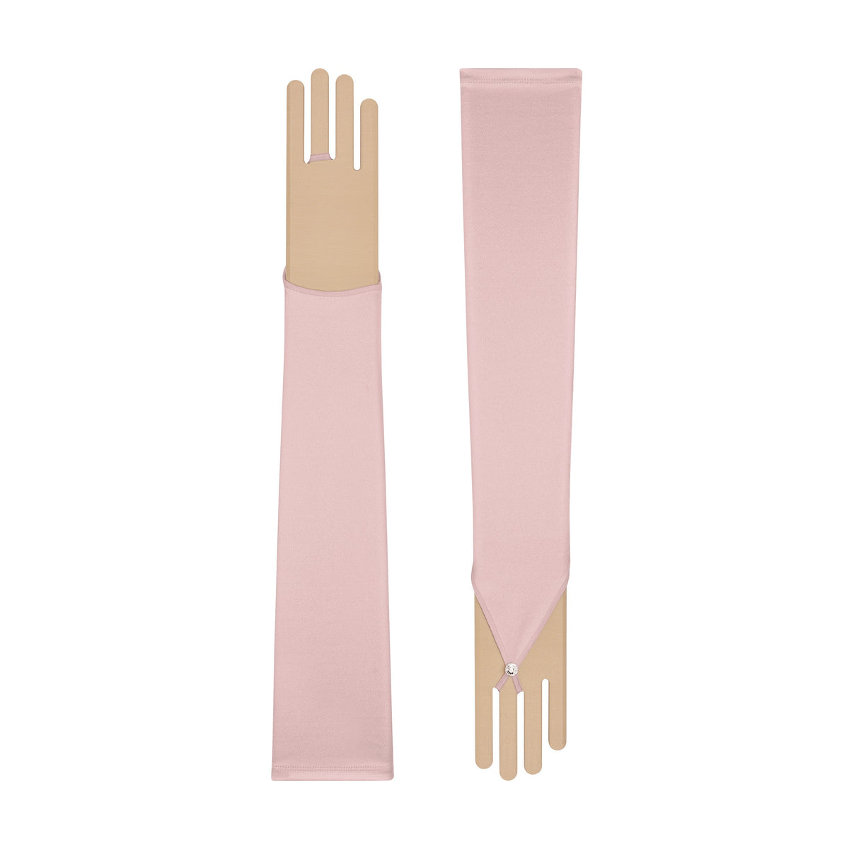 Smokey Rose Satin Fingerless Opera Gloves - Cecilia