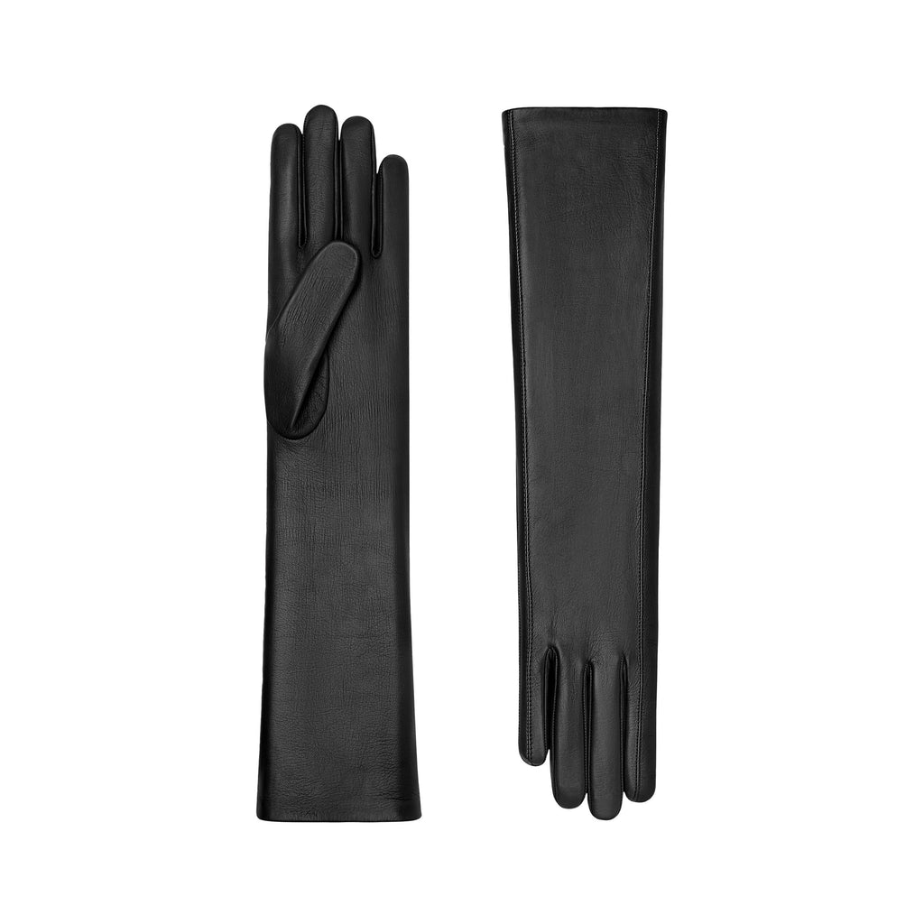 Clémence | Leather Glove with 2 Points-Black-Cornelia James [cw:black|high]
