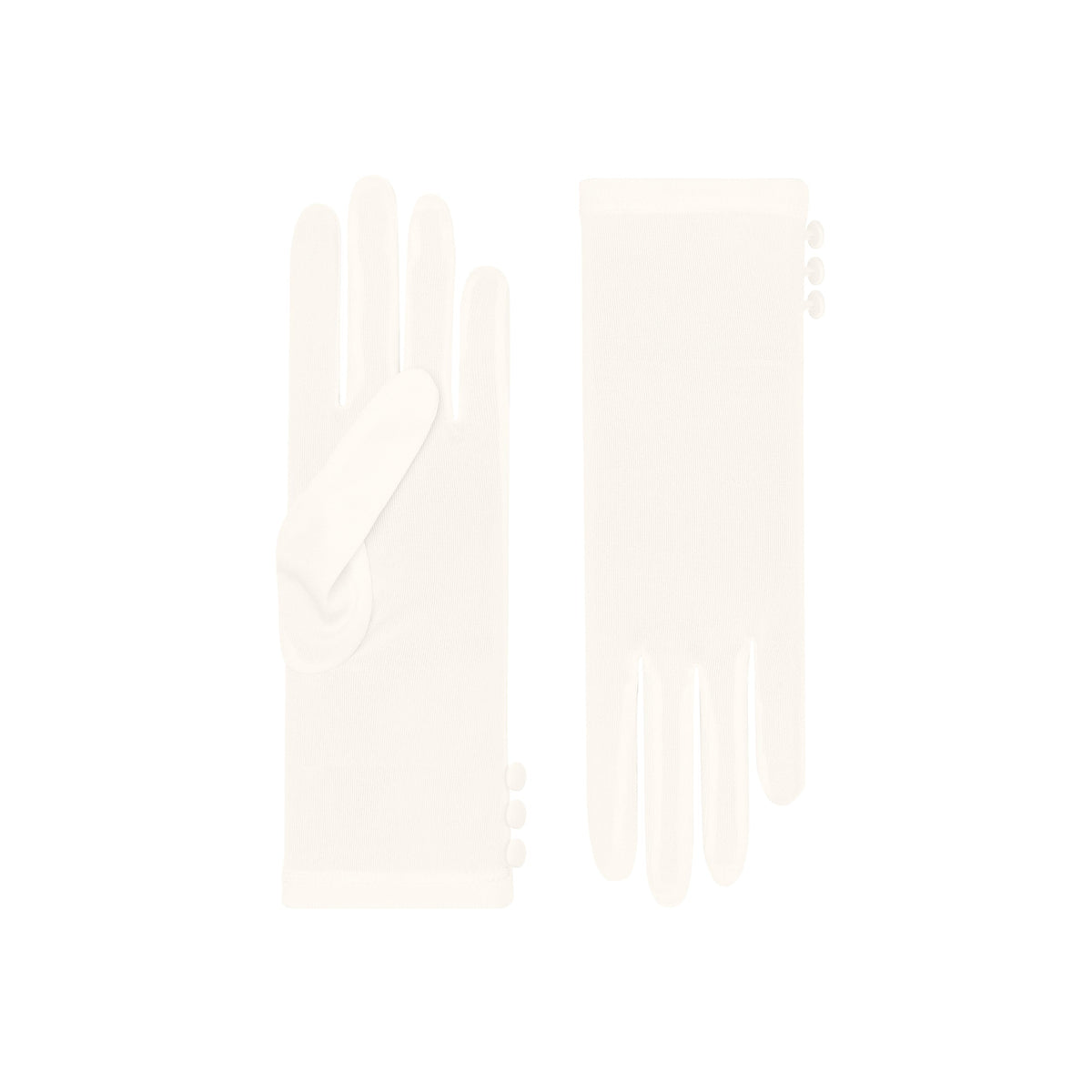Clio | Silk Glove with 3 Buttons – Ivory