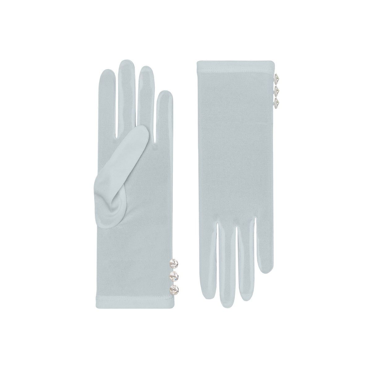Clio | Silk Glove with 3 Buttons – Porcelain Blue