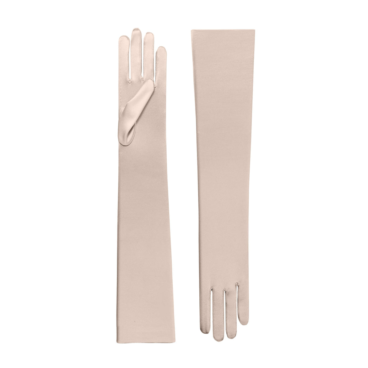 Champagne Satin Opera Gloves - Cora