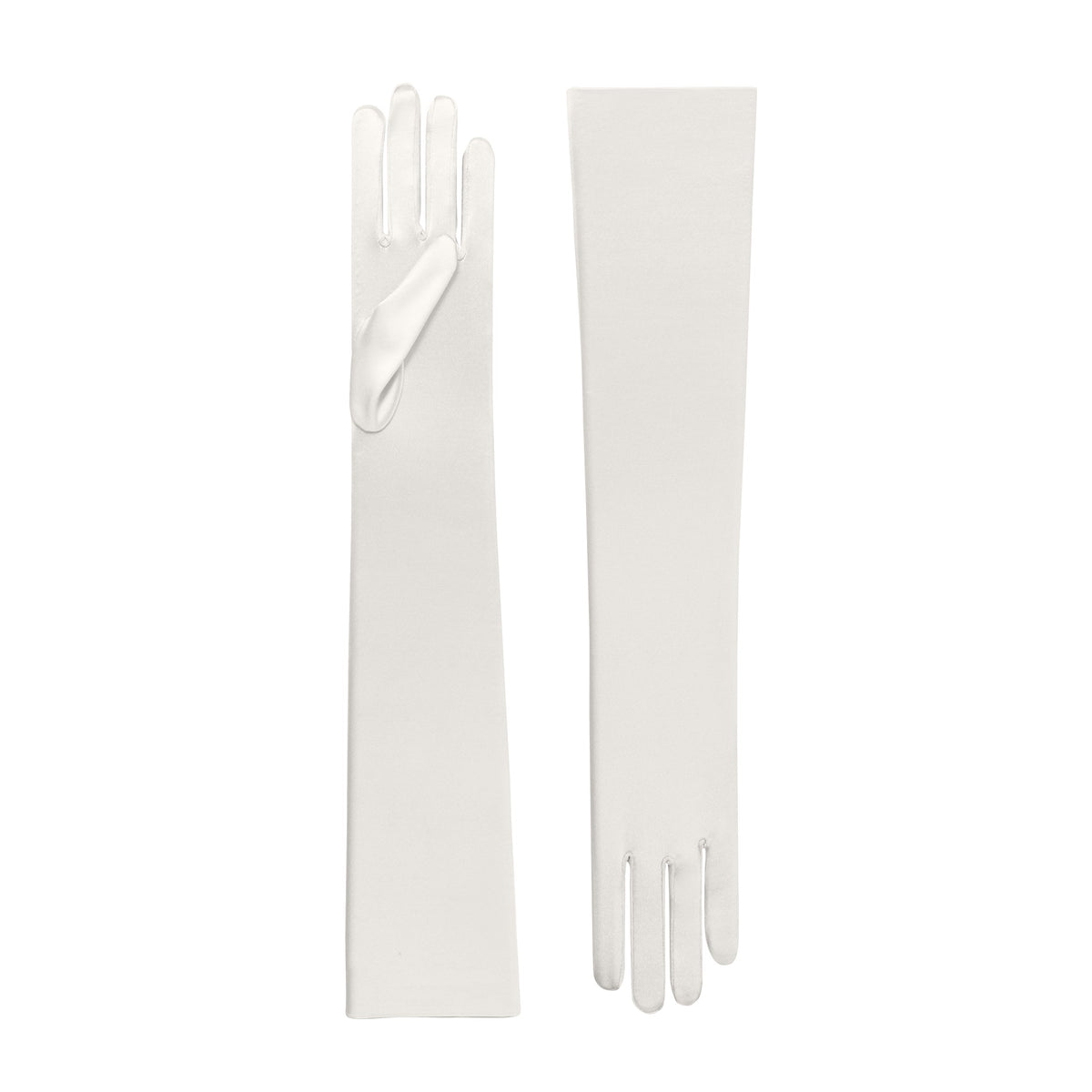 Ivory Satin Opera Gloves - Cora