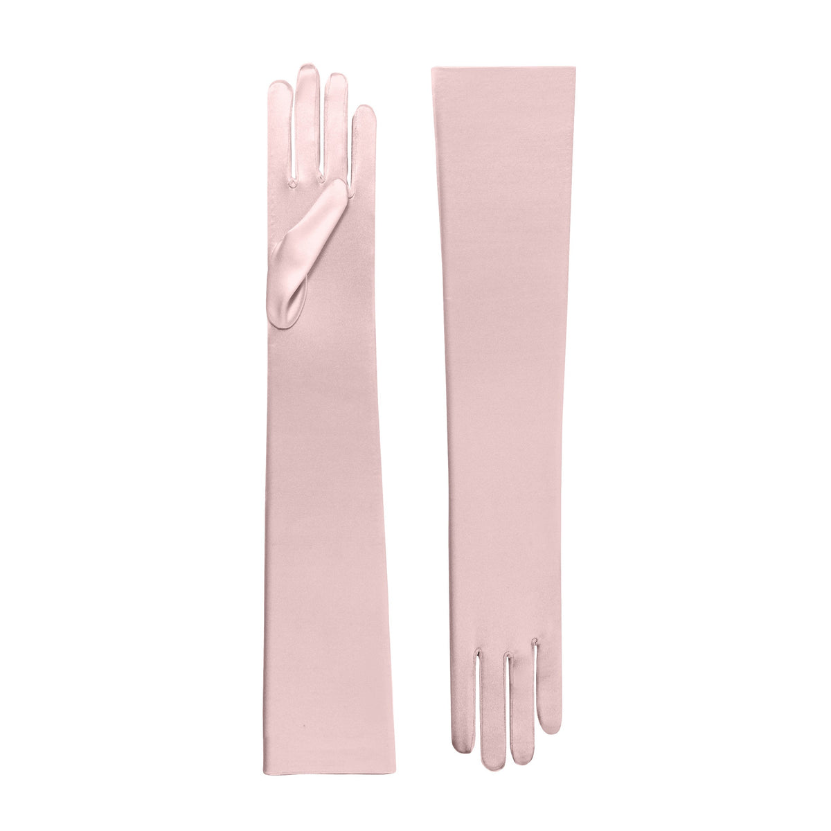 Smokey Rose Satin Opera Gloves - Cora