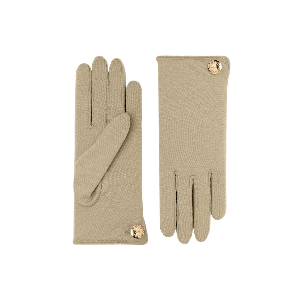 Cornelia | Merino Wool Glove with a Button Cuff Link – Biscuit