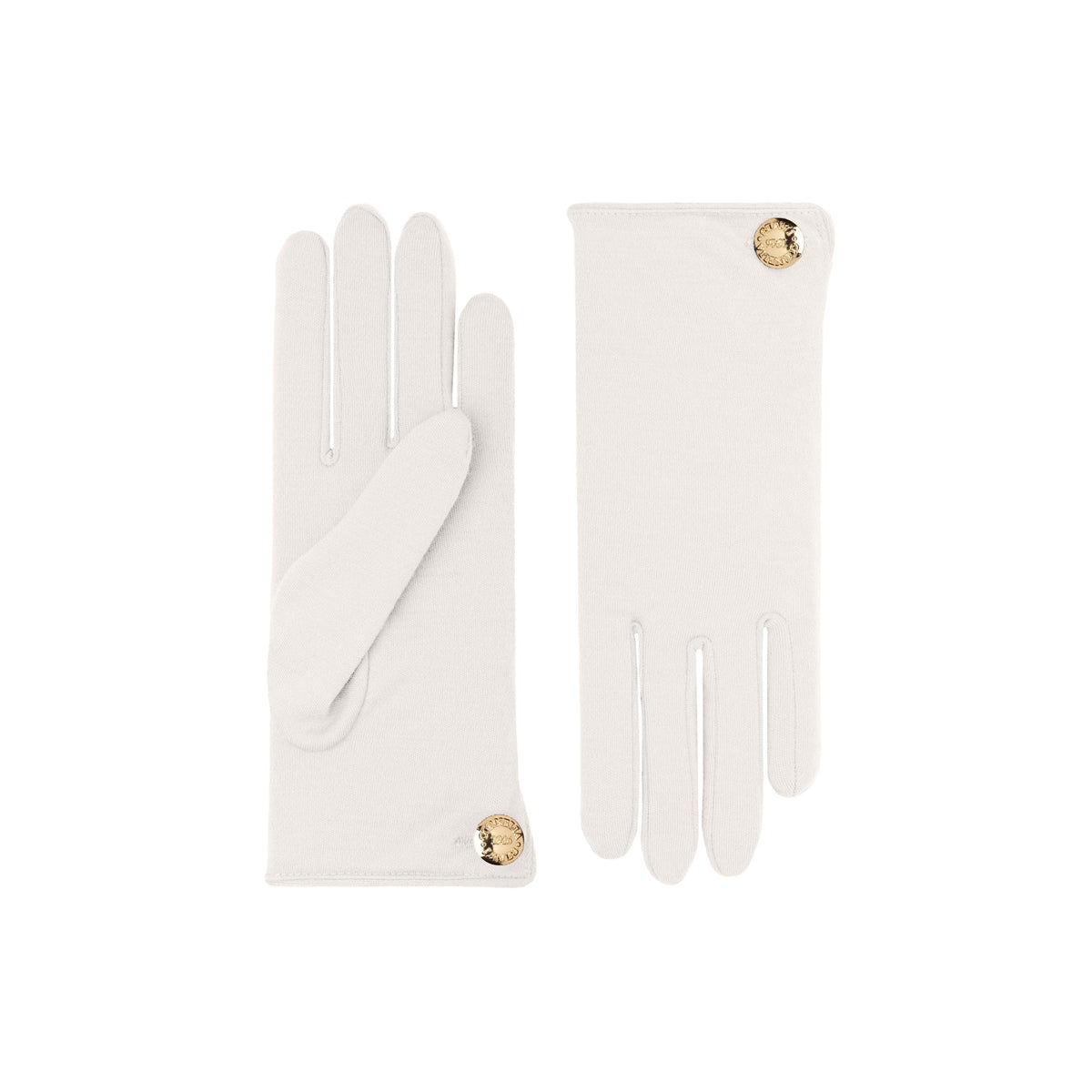 Cornelia | Merino Wool Glove with a Button Cuff Link – Winter White