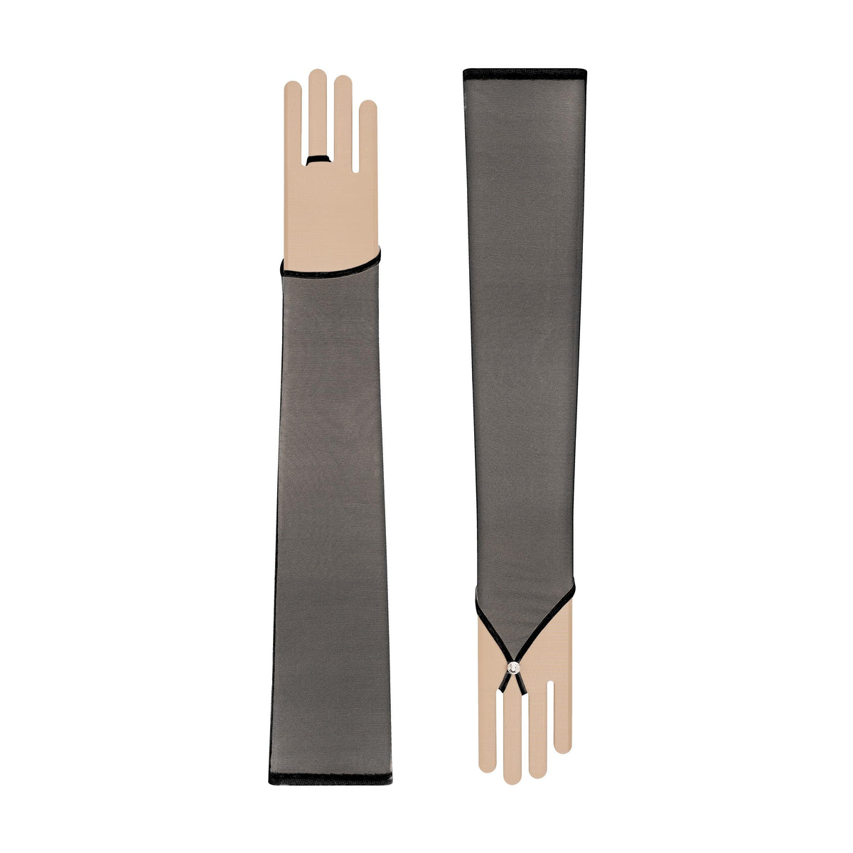 Electra | Tulle Fingerless Opera Glove – Black