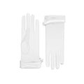Elena | Tulle Glove with Satin Cuff – White