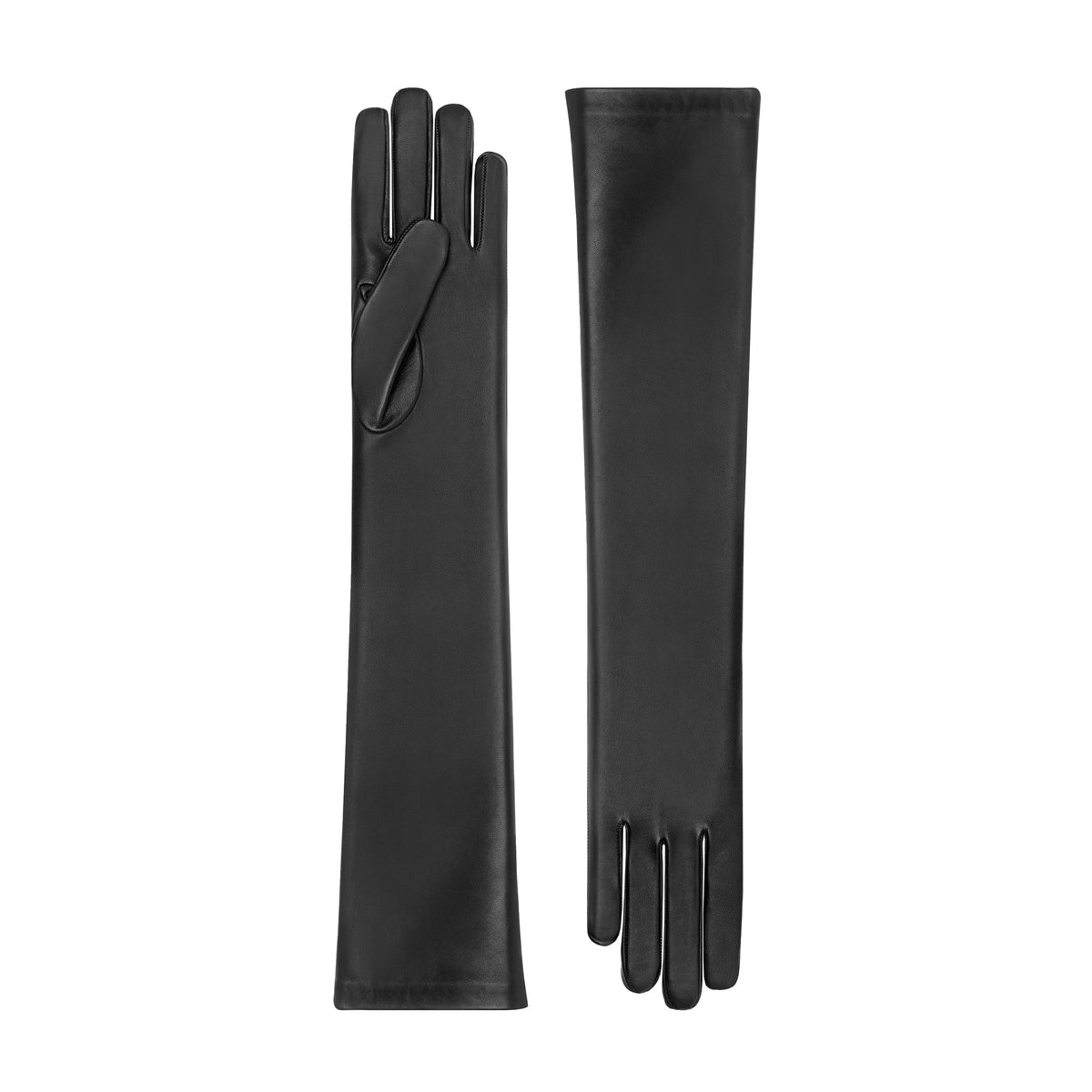 Elodie | Long Leather Glove – Black