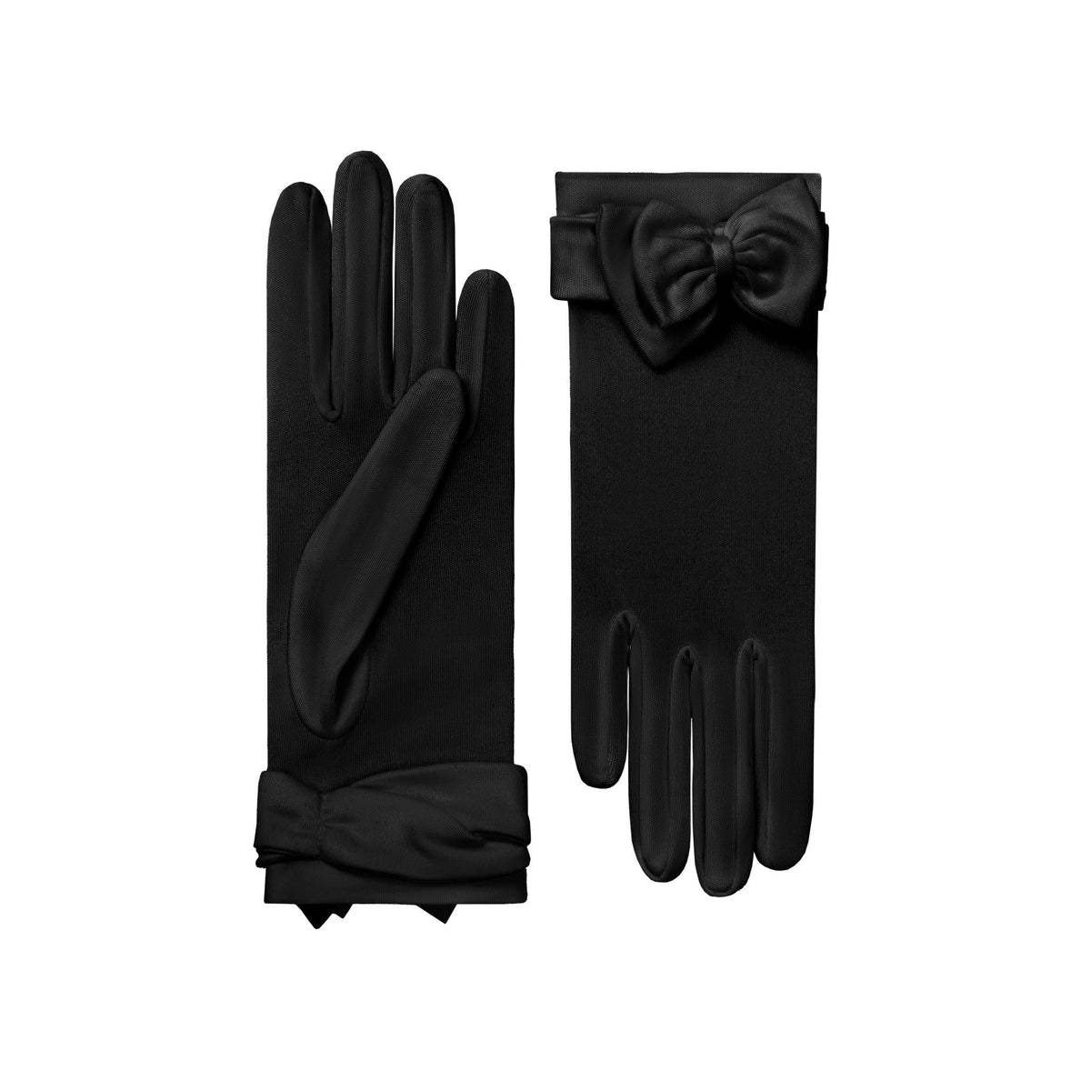 Giselle | Silk Glove with Bow – Black