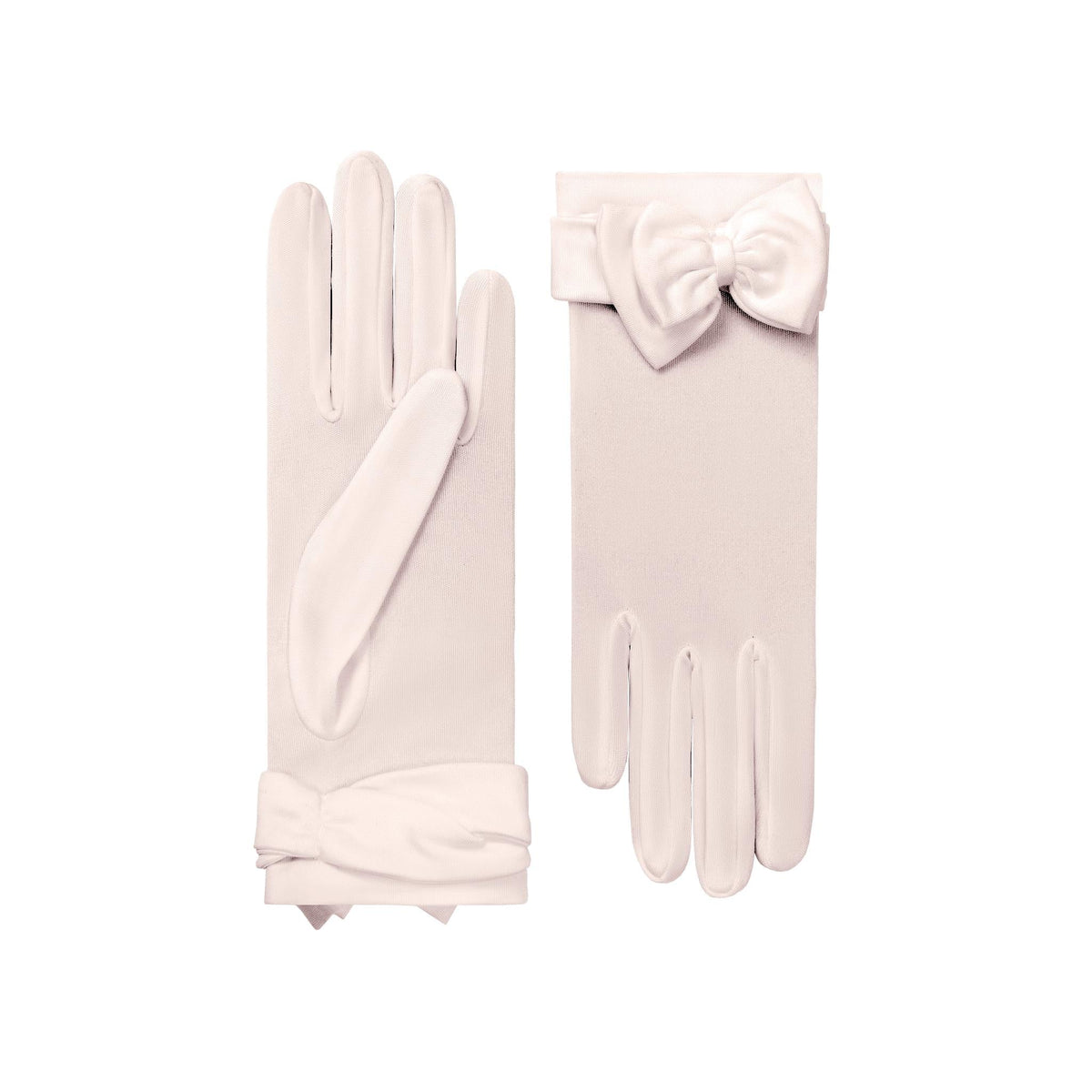Giselle | Silk Glove with Bow – Blush Pink