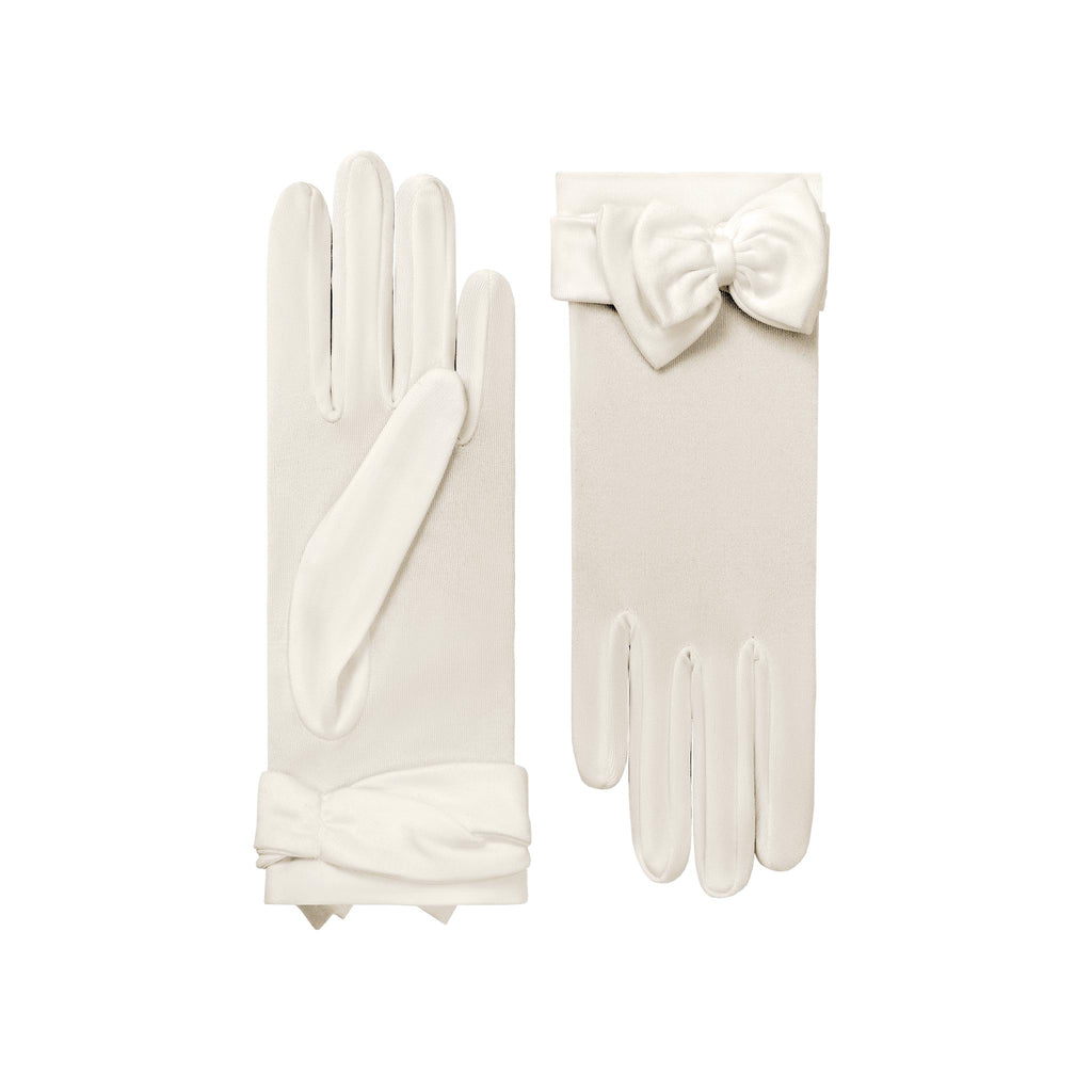 Giselle | Silk Glove with Bow – Ivory