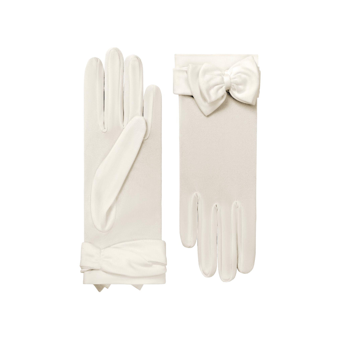Giselle | Silk Glove with Bow – Ivory