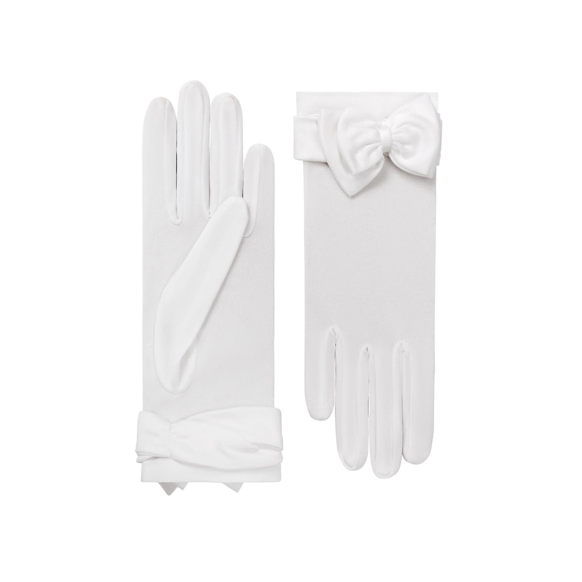 Giselle | Silk Glove with Bow – White