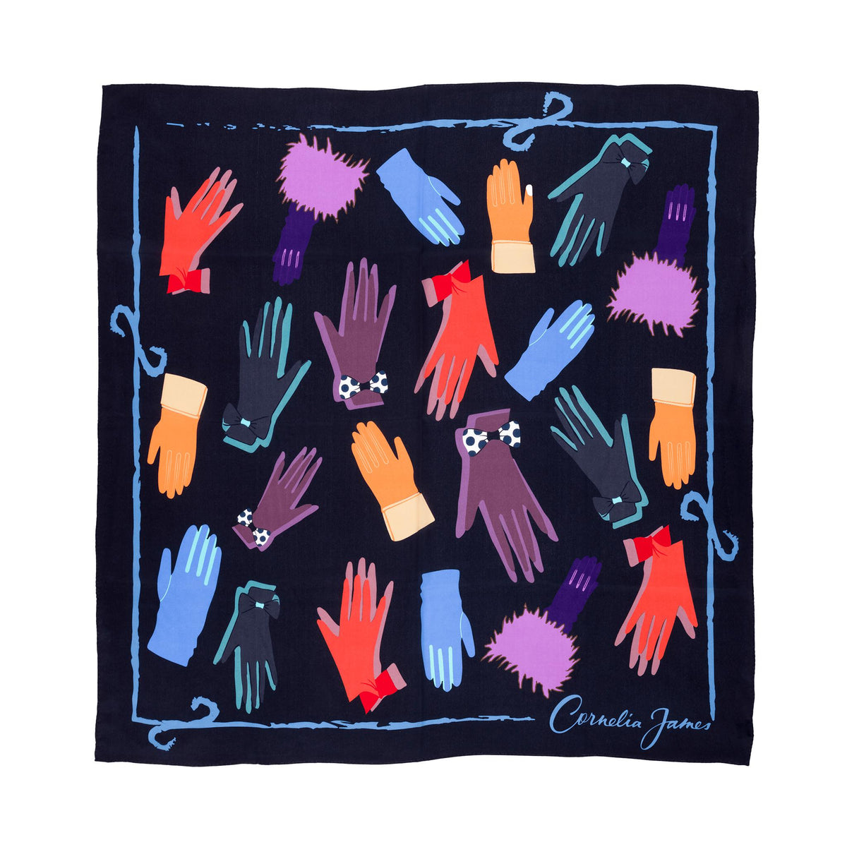 Hebe | Pañuelo de seda-Azul-Cornelia James