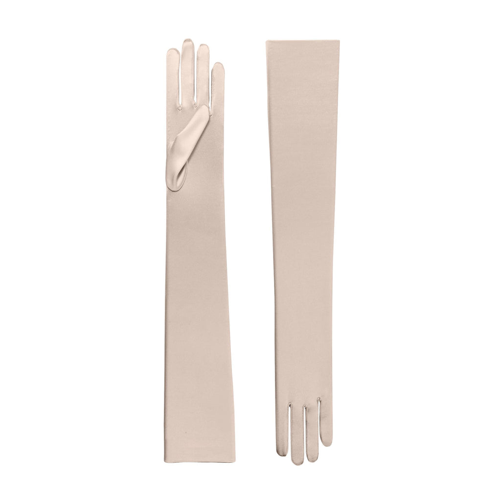 Champagne Satin Opera Gloves - Hermione