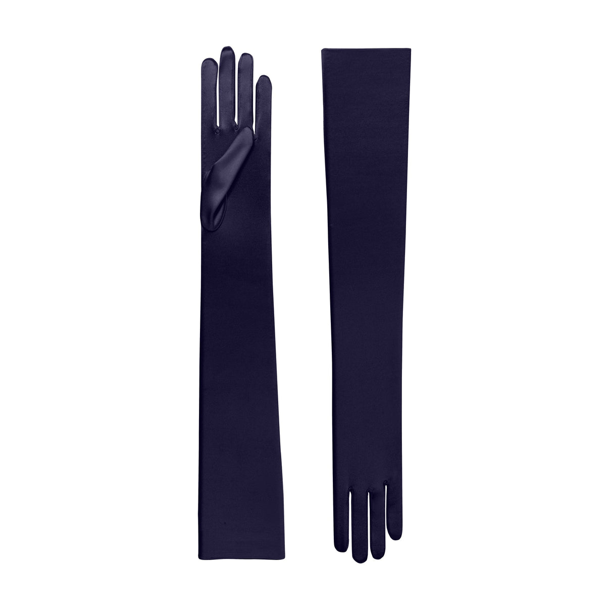 Hermione | Satin Opera Glove – Dark Amethyst