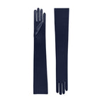 Midnight Blue Satin Opera Gloves - Hermione