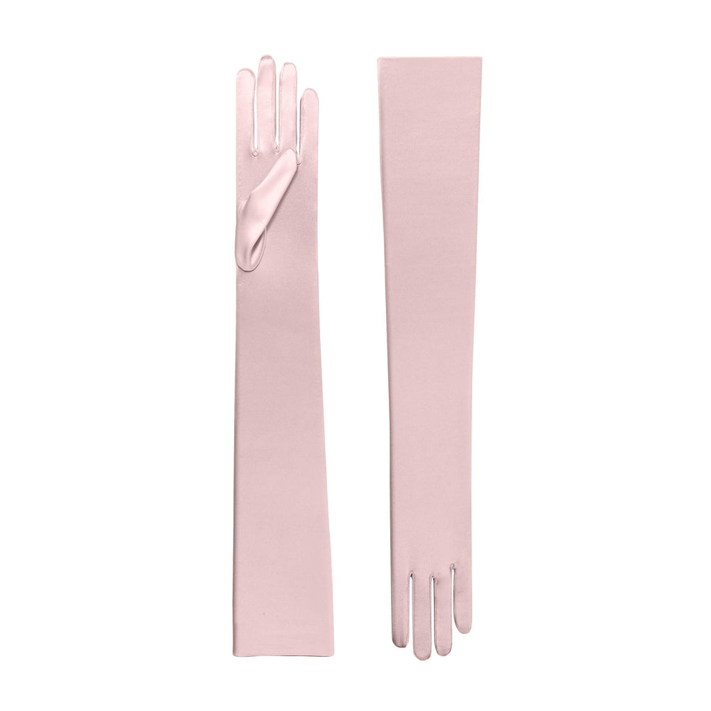 Smokey Rose Satin Opera Gloves - Hermione