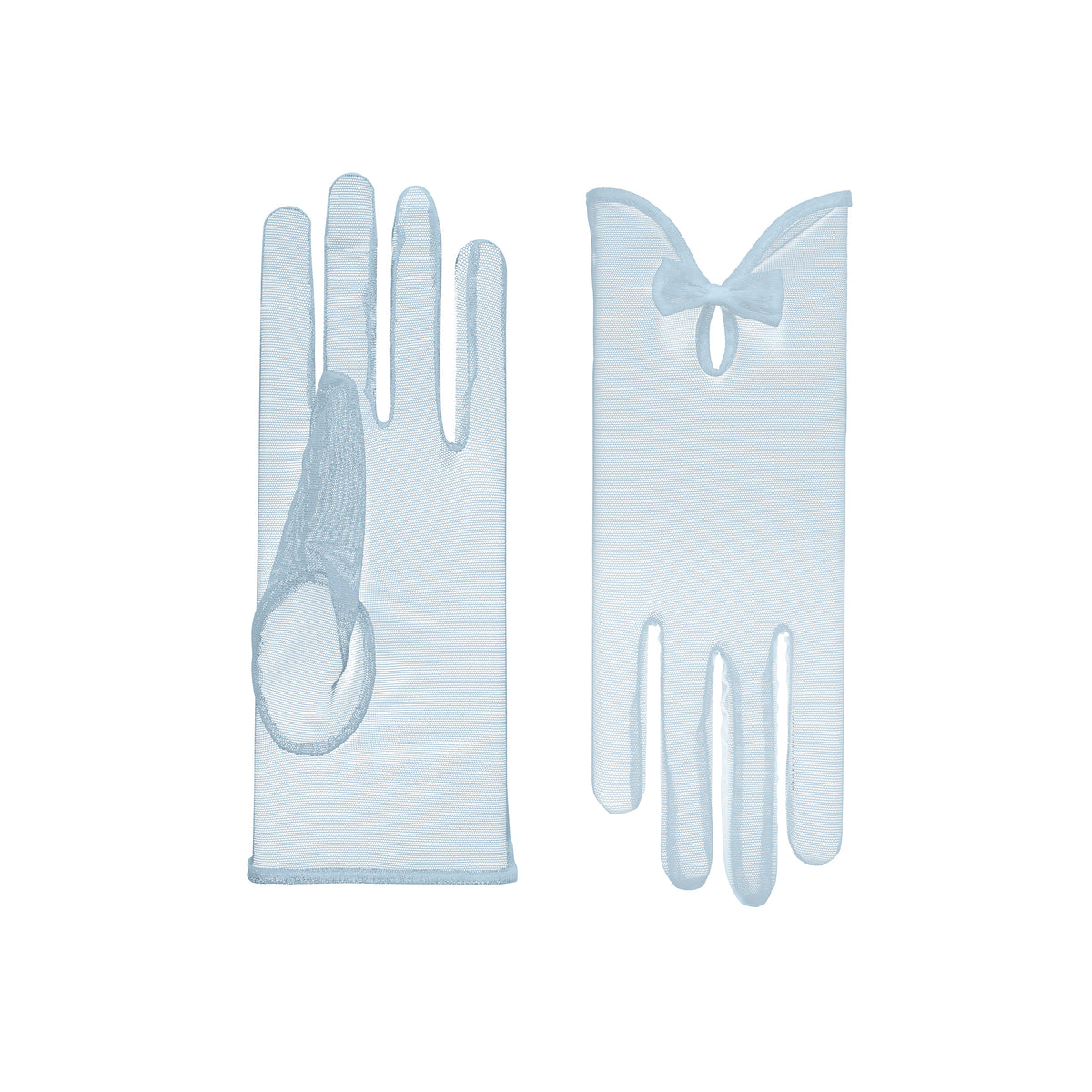 India | Tulle Glove with Keyhole & Bow – Aqua