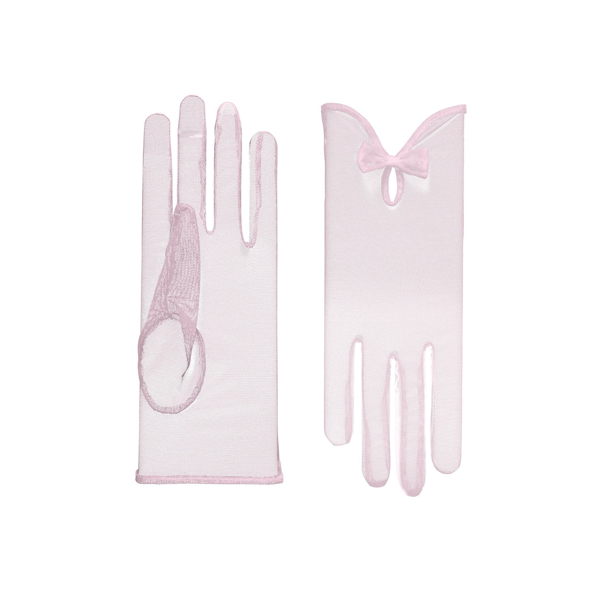 India | Tulle Glove with Keyhole & Bow – Blush