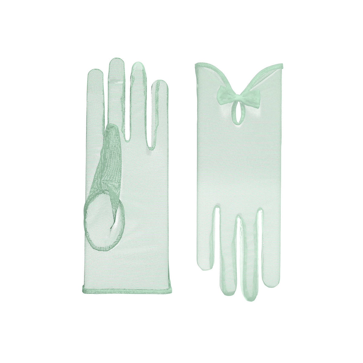 India | Tulle Glove with Keyhole & Bow – Eau de Nil