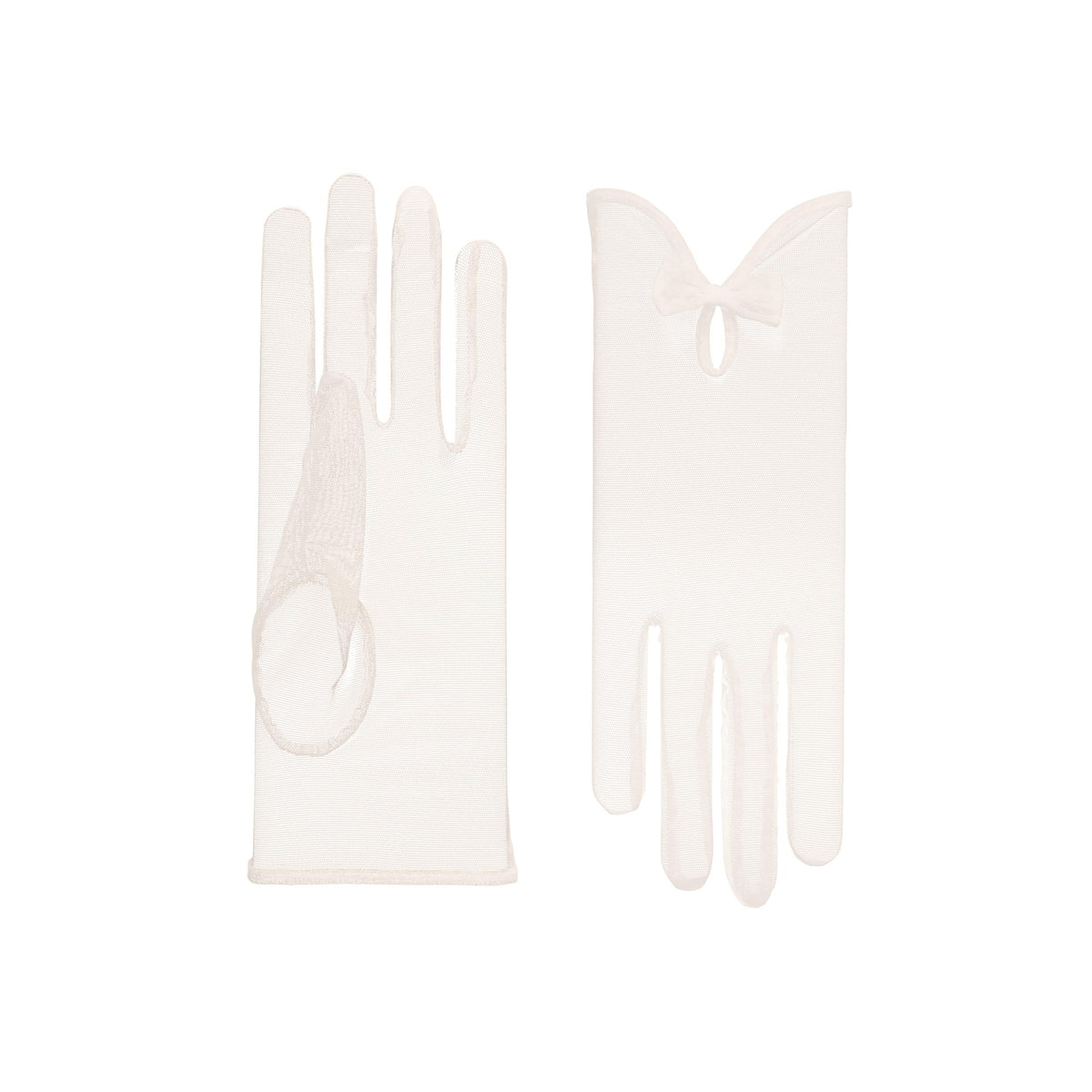 India | Tulle Glove with Keyhole & Bow – Ivory