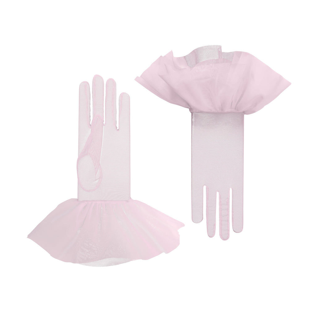 Lara | Tulle Glove with Harlequin Cuff – Blush