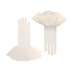 Lara | Tulle Glove with Harlequin Cuff – Ivory
