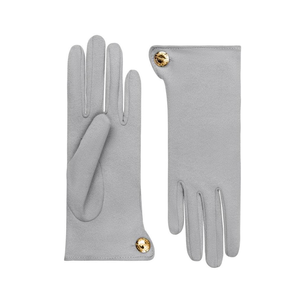 Leonora | Gants de jour en coton suédé - Gris Ascot