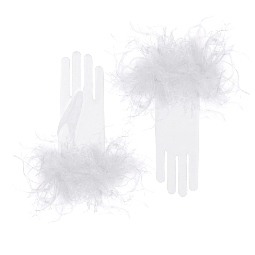 Lola | Tulle Wrist Length Glove – White