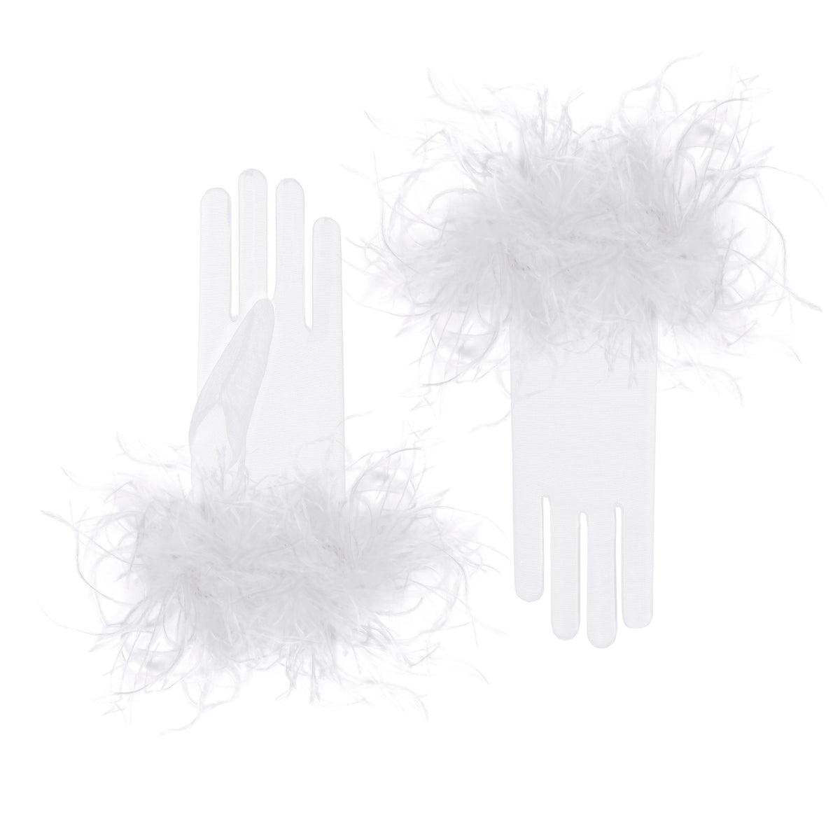 Lola | Tulle Wrist Length Glove – White