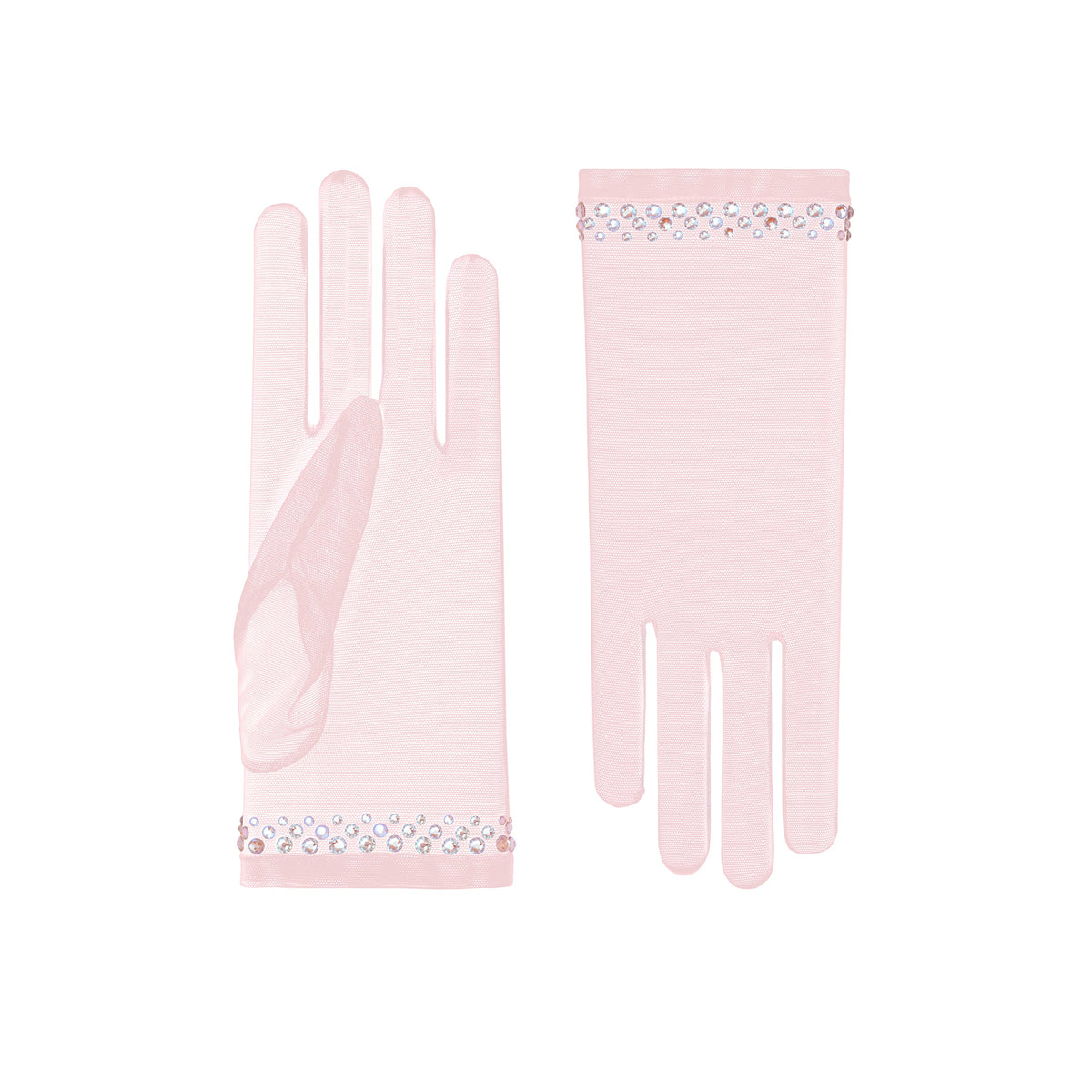 Louise | Tulle Wrist Length Glove – Blush