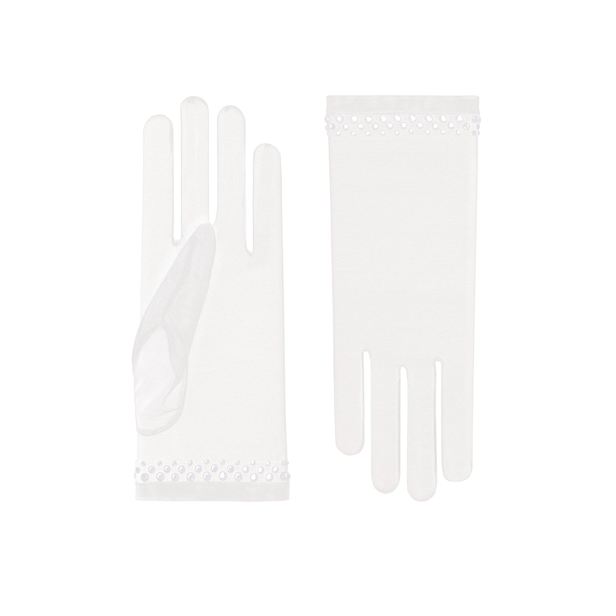 Louise | Tulle Wrist Length Glove – Ivory