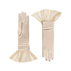Melody | Gant de satin avec manchette en tulle Ballerina-Champagne-Cornelia James