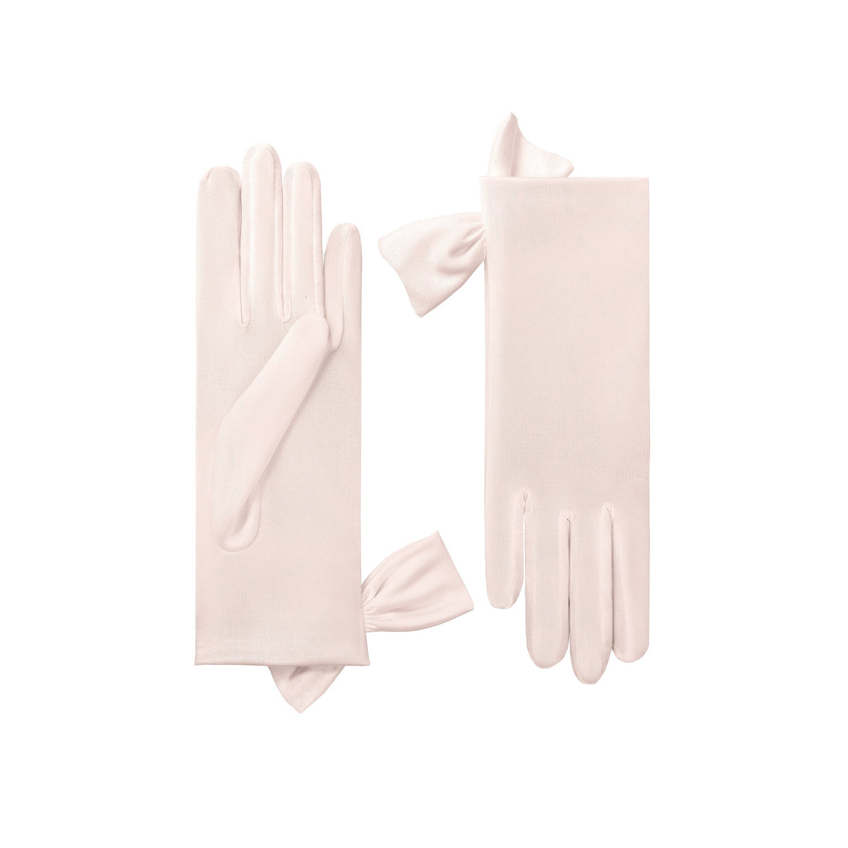 Mia | Silk Glove with Side Bow – Blush Pink