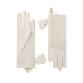 Mia | Silk Glove with Side Bow – Ivory