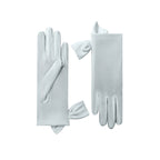 Mia | Silk Glove with Side Bow – Porcelain Blue