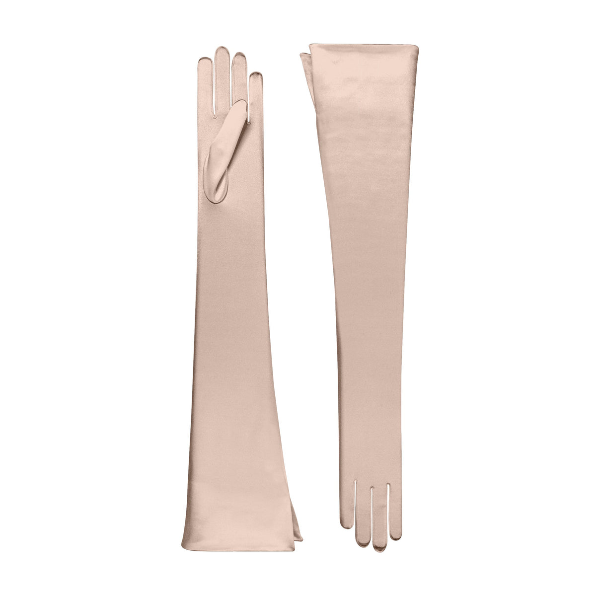 Champagne Satin Opera Gloves - Nicoletta