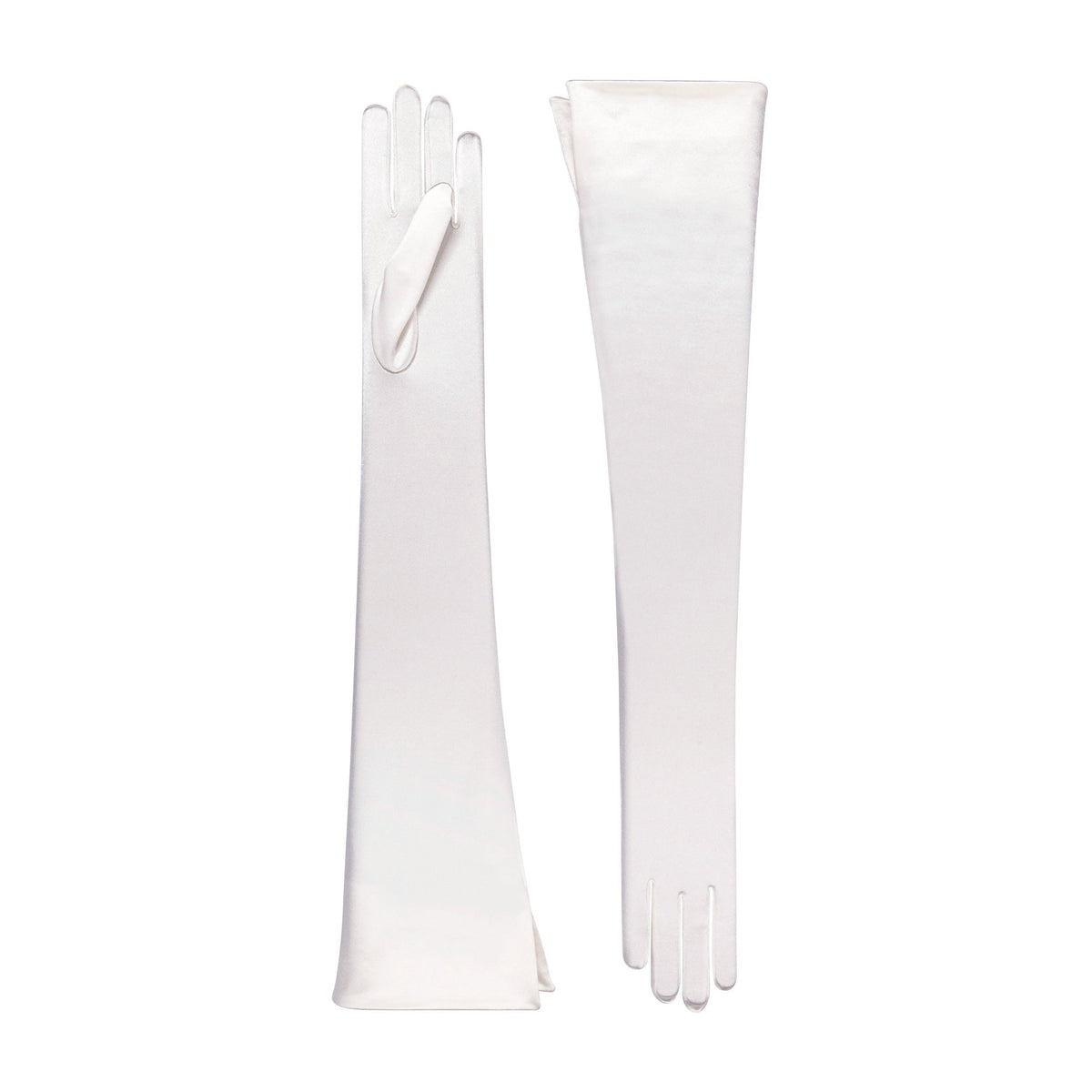 Gants d'opéra en satin ivoire pâle - Nicoletta