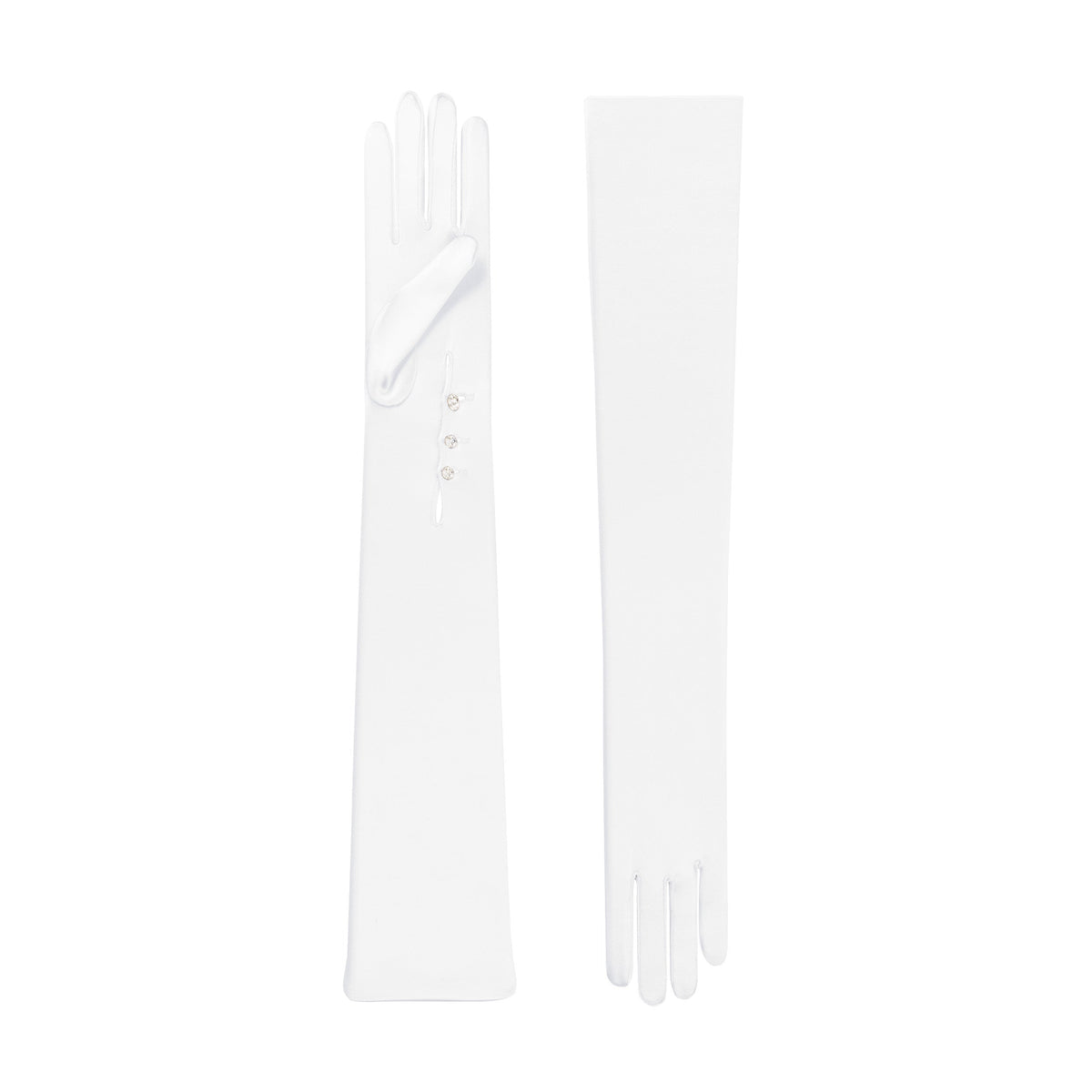 Hermione | Gants d'opéra en satin - Blanc