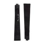 Scarlet | Velvet Opera Glove with Mousquetaire-Black-Cornelia James