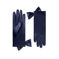 Midnight Blue Short Satin Gloves - Penelope
